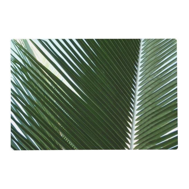 Overlapping Palm Fronds Tropical Green Abstract Placemat (Front)
