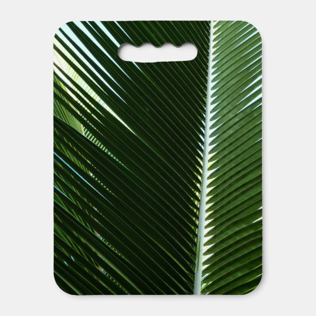 Overlapping Palm Fronds Tropical Green Abstract Seat Cushion (Front Vertical)