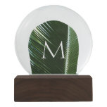 Overlapping Palm Fronds Tropical Green Abstract Snow Globe