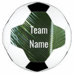 Overlapping Palm Fronds Tropical Green Abstract Soccer Ball
