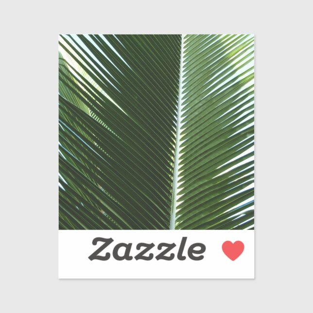 Overlapping Palm Fronds Tropical Green Abstract Sticker (Sheet)
