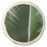 Overlapping Palm Fronds Tropical Green Abstract Sugar Cookie