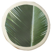 Overlapping Palm Fronds Tropical Green Abstract Sugar Cookie (Front)
