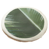 Overlapping Palm Fronds Tropical Green Abstract Sugar Cookie (Angled)