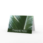 Overlapping Palm Fronds Tropical Green Abstract Thank You Card