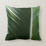 Overlapping Palm Fronds Tropical Green Abstract Throw Pillow