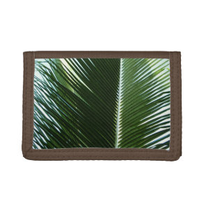 Overlapping Palm Fronds Tropical Green Abstract Tri-fold Wallet