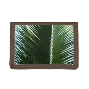 Overlapping Palm Fronds Tropical Green Abstract Tri-fold Wallet