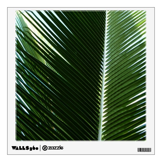 Overlapping Palm Fronds Tropical Green Abstract Wall Decal (Front)