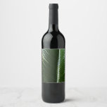 Overlapping Palm Fronds Tropical Green Abstract Wine Label