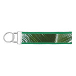 Overlapping Palm Fronds Tropical Green Abstract Wrist Keychain