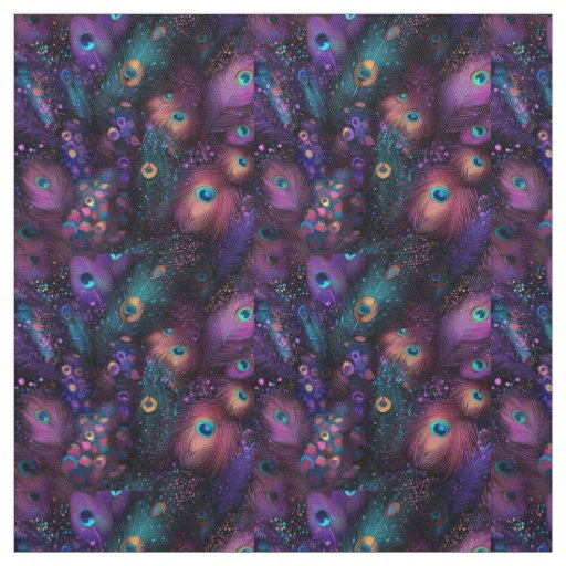 overlapping Peacock Fabric