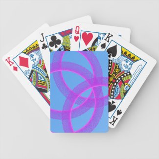 overlapping purple ring in blue background bicycle playing cards