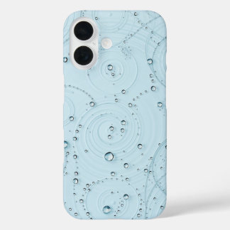 Overlapping Raindrop Ripple Pattern iPhone 16 Case