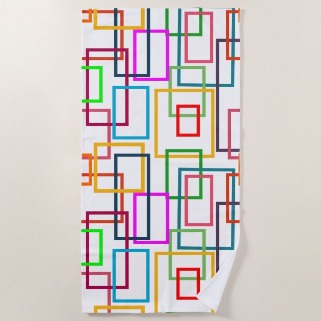 Overlapping Rectangles  Beach Towel (Front)