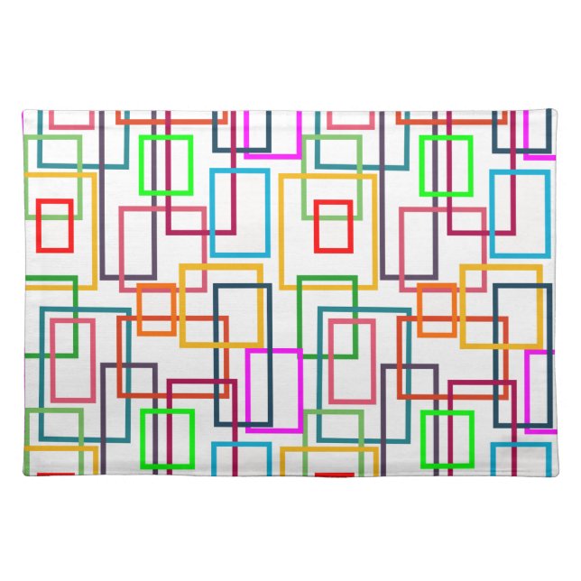 Overlapping Rectangles  Cloth Placemat (Front)