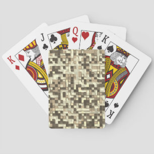 Overlapping small squares in tones of brown beige poker cards
