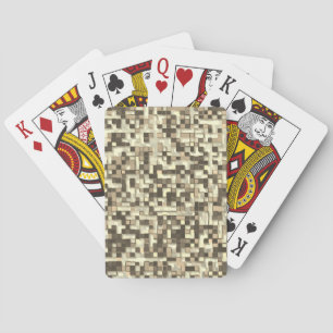 Overlapping small squares in tones of brown beige poker cards