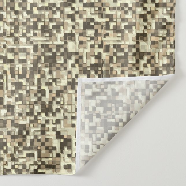 Overlapping small squares in tones of brown beige tapestry (Detail)