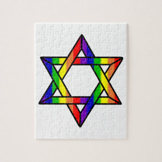 Overlapping Star of David Rainbow Zazzle.png Jigsaw Puzzle
