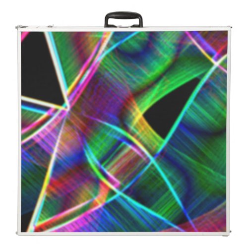 Overlapping tape_like curves neon colorful relief beer pong table