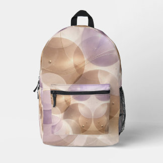 Overlapping translucent circles AI art  Printed Backpack