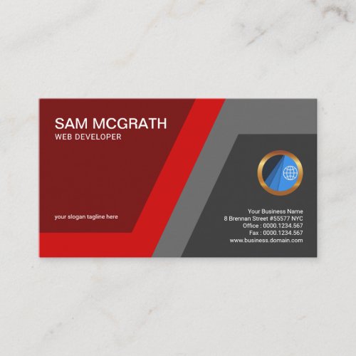 Overlapping Trapezoid Abstract Alphabet_S Web Business Card