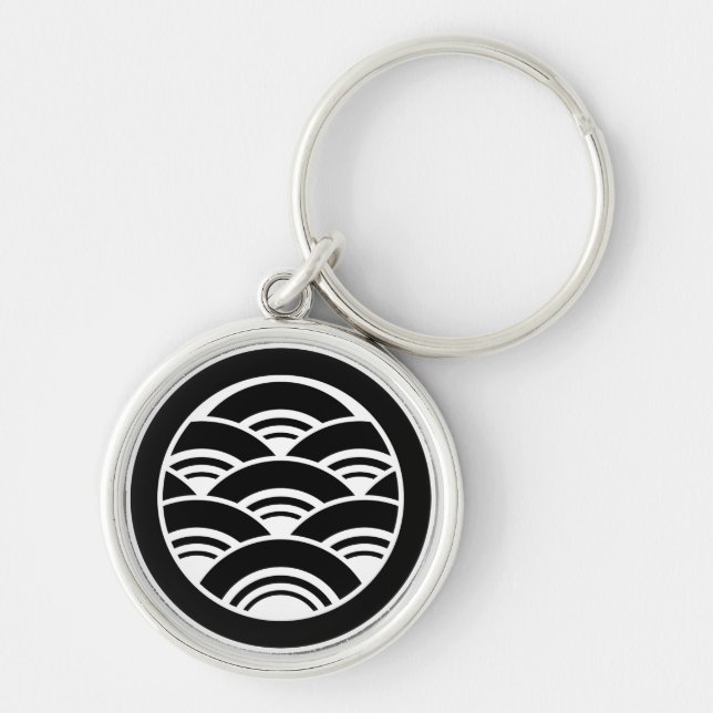 Overlapping waves in circle keychain (Front)