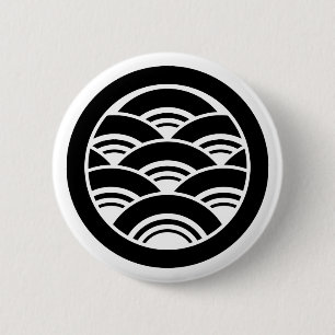 Overlapping waves in circle pinback button