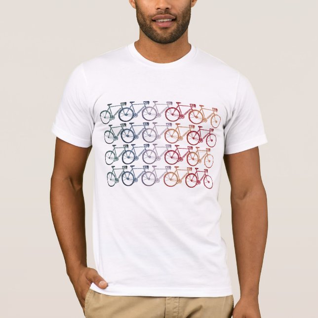 Overlapping Wheels 20 Bikes White T-Shirt (Front)