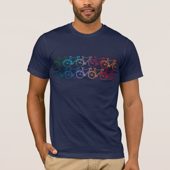 Overlapping Wheels Color Bikes T-Shirt (Front)