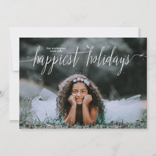 Overlay Happiest Holidays Lettering Photo Card