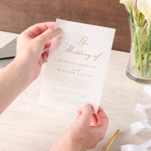 Overlay Modern Elegant Gold Typography Wedding Vellum Invitations