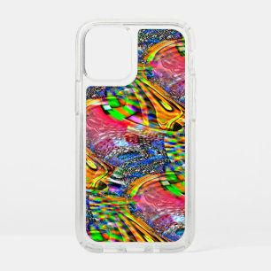Overlay of clear vivid colors on rough background speck iPhone 12 mini case