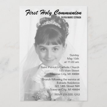Overlay Photo First Communion Invitations by AnnounceIt at Zazzle