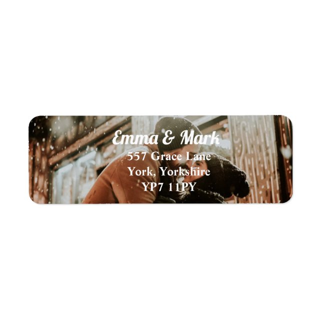 Overlay Photo Wedding Address Label (Front)