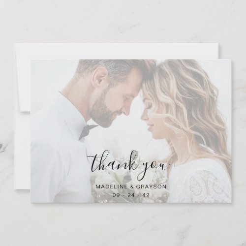 Overlay Script Two Photo Wedding Thank You Card
