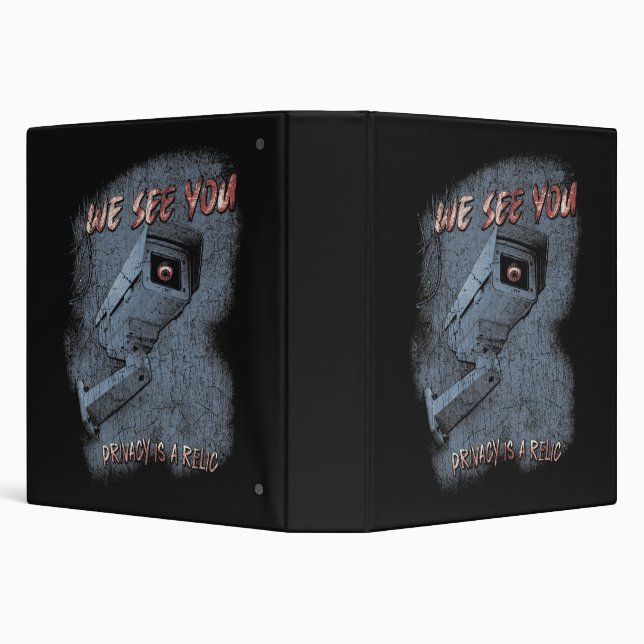 Overlook - Techno-Dystopian Streetwear Design 3 Ring Binder (Background)