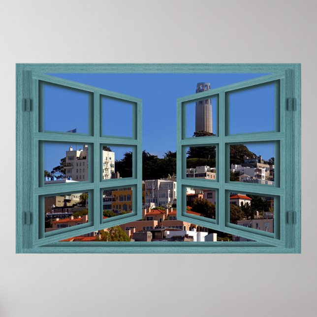 Overlooking Coit Tower Window Poster (Front)