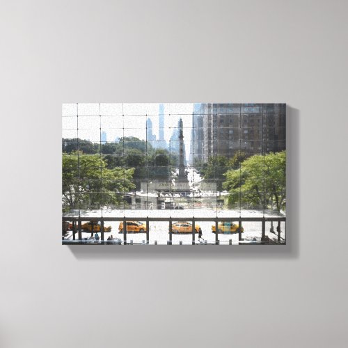 Overlooking Columbus Circle New York City Photo Canvas Print