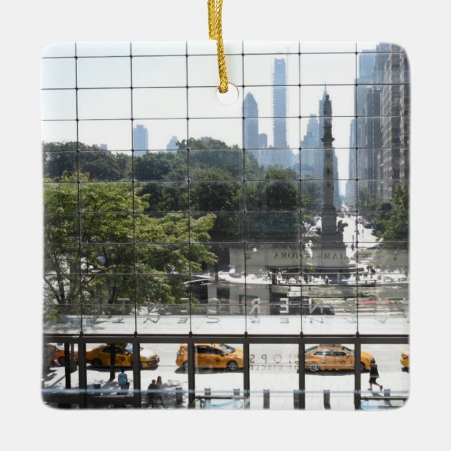 Overlooking Columbus Circle New York City Photo Ceramic Ornament (Front)