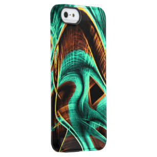 Overly crooked curve aquamarine and coffee grooves permafrost iPhone SE/5/5s case