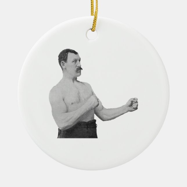 Overly Manly Man Meme Ceramic Ornament (Front)