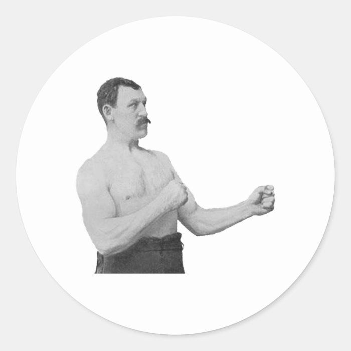 Overly Manly Man Meme Round Sticker