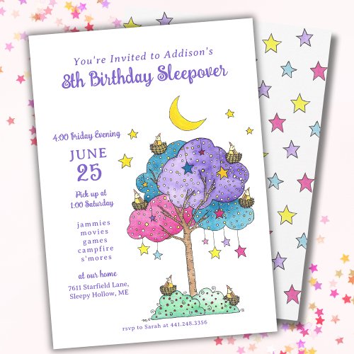 Overnight Sleepover Birthday Slumber Party Invitation