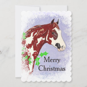 Overo Paint Horse (Christmas) Holiday Card