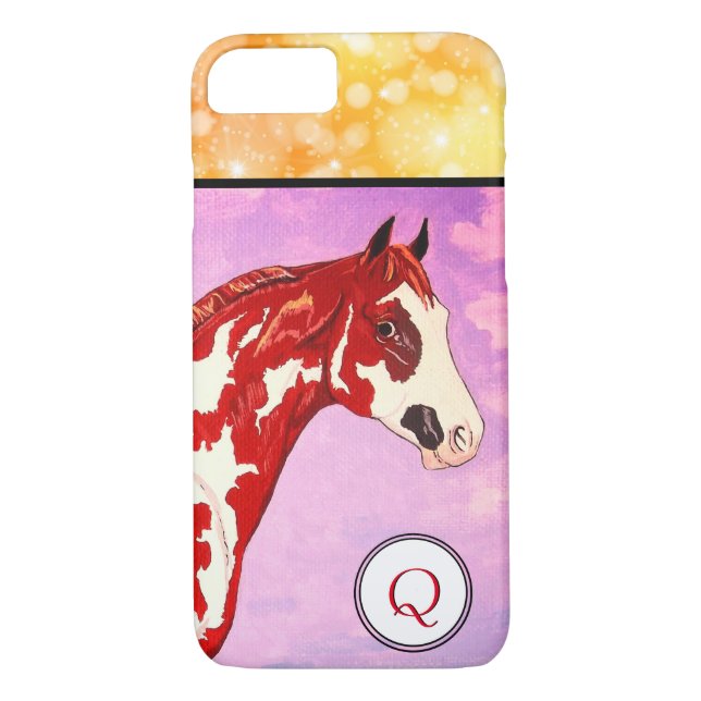 Overo Paint Horse Head (golden stars) Case-Mate iPhone Case (Back)