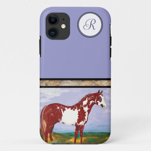 Overo Paint Horse monogram iPhone 11 Case