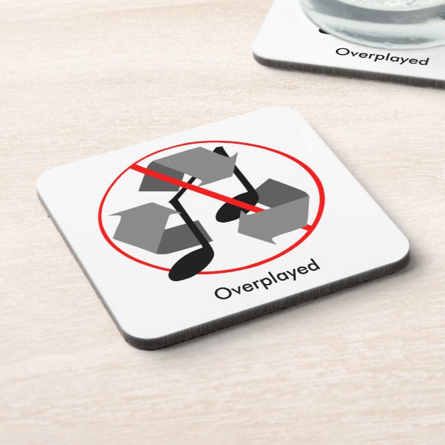 Overplayed Recycled Music Coaster (Left Side)