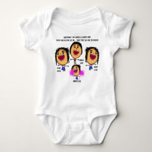 Overprotective Two Aunts and Uncle Baby Bodysuit